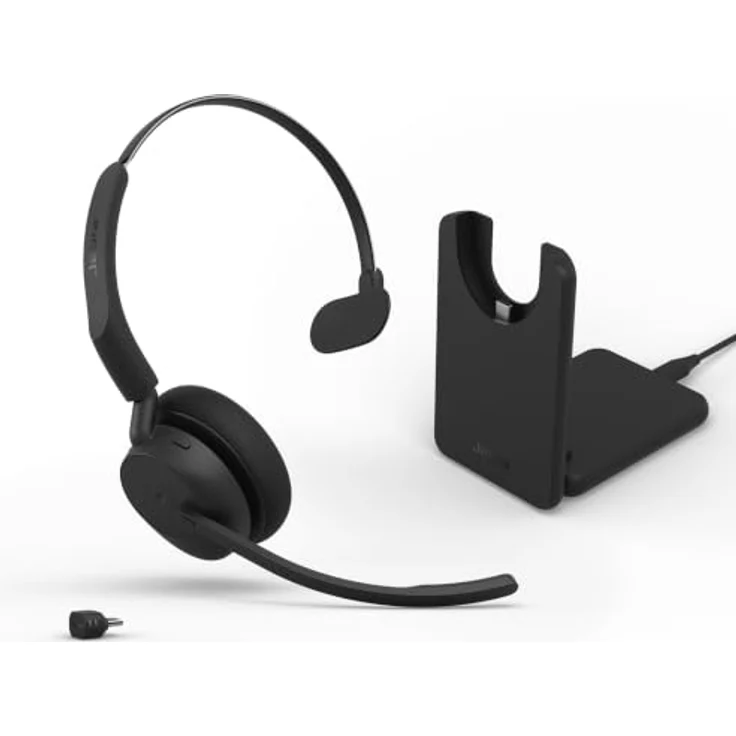 Jabra Evolve3 45 Mono, Kabelloses On Ear Headset mit Bluetooth® und drei Mikrofonen, Schwarz – Bild 1