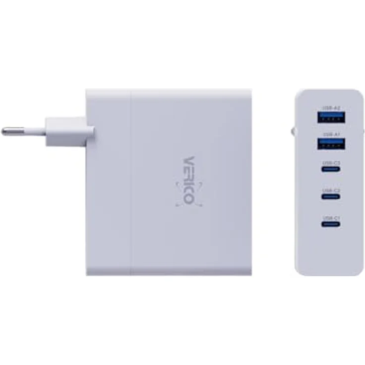 VERICO Power MOJO GaN 140W, 5 Port Ladegerät, Netzteil, PD3.0/QC3.0, 3 x USB-C, 2 x USB-A. – Bild 4
