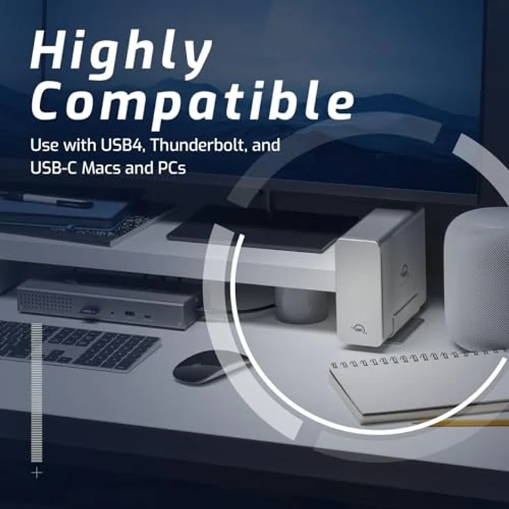 OWC Express 4M2 USB4 Gehäuse für 4 NVMe M.2 SSDs, bis zu 3200 MB/s, RAID 0/1/4/5/10/JBOD, Aluminium, leise, USB-C-Kabel enthalten – Bild 5