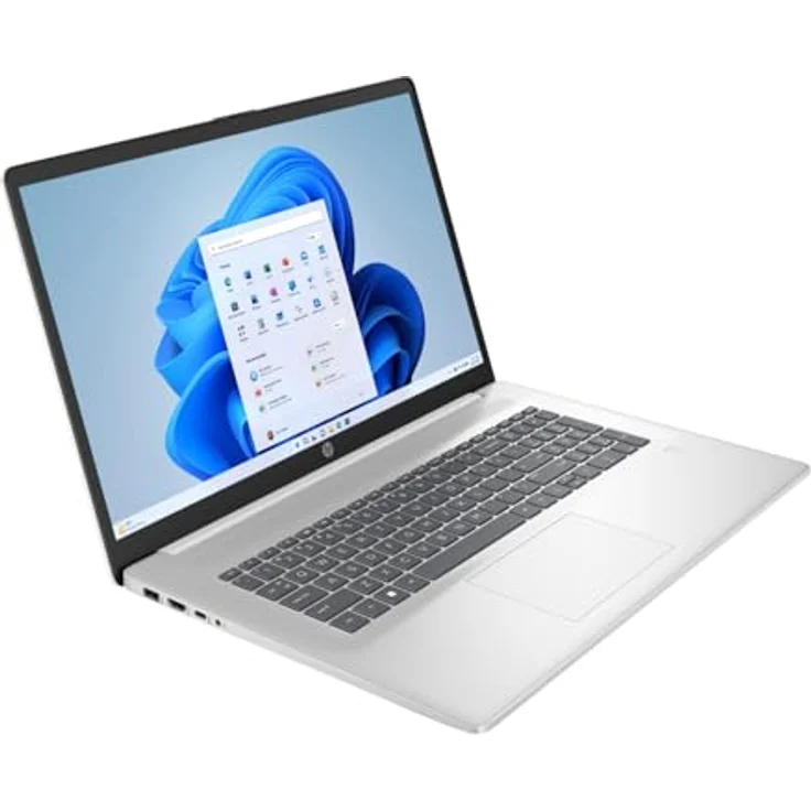 HP 17-cp2561ng Full HD Notebook, 43,9 cm (17.3 Zoll), 1920 x 1080 Pixel, 8 GB RAM, 512 GB SSD, Windows 11 Home, AMD Ryzen 5 bis 4,3 GHz, silber, versandkostenfrei – Bild 1