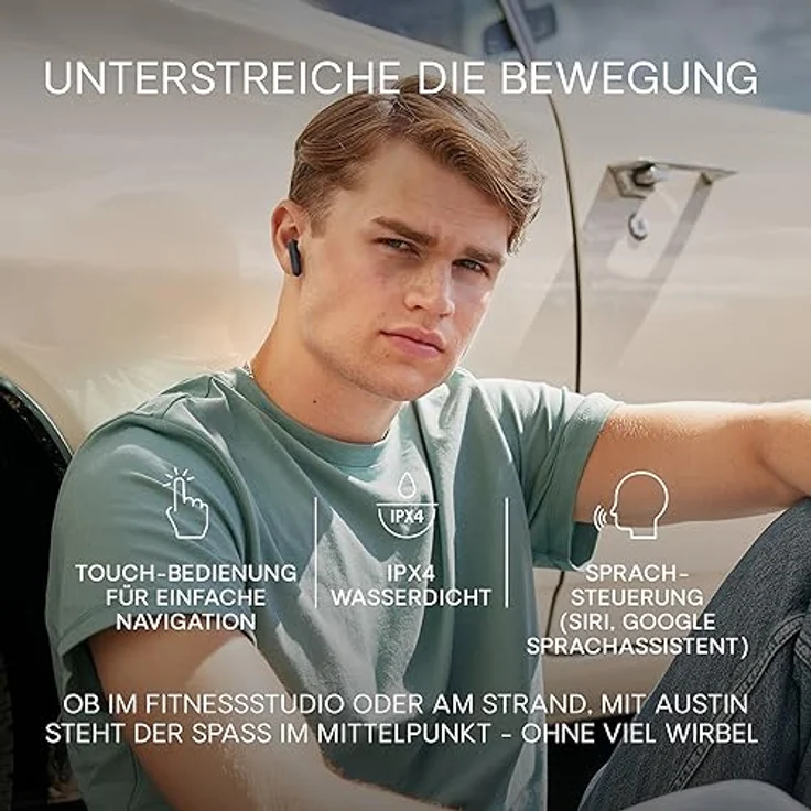 Urbanista Austin True Wireless Stereo (TWS) Kopfhörer im Ohr Anrufe/Musik Bluetooth Grau – Bild 5