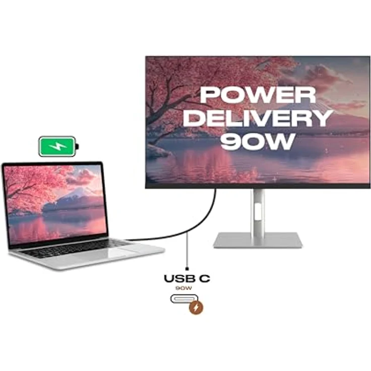 JapanNext JN-IPS275K-HSPC9, 27" IPS 5K Monitor mit HDR, USB-C-Laden (90W), Höhen- & Neigungsverstellbar, integrierte Lautsprecher, 100% sRGB, G-Sync/FreeSync, 2 Jahre Garantie – Bild 3