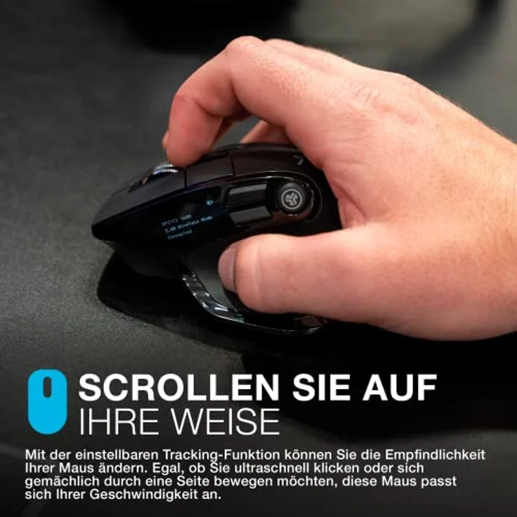 JLab Audio Epic Ergonomische Muis Rechtshandig - Draadloos - Bluetooth - USB (Kabellos), Maus, Schwarz – Bild 7