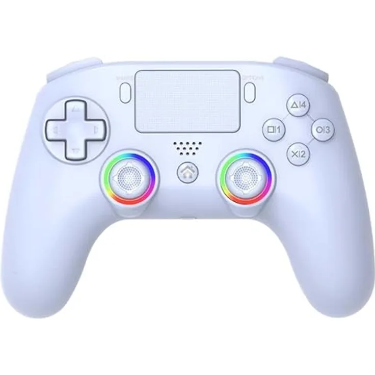 Subsonic Wireless LED Controller für PS5, Gaming Controller mit vibrations- und touchpad-Funktion, Weiss