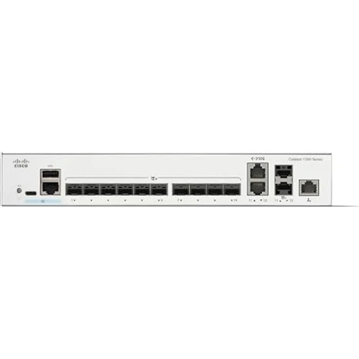 Cisco Catalyst 1300-12XS Managed Switch, 10 Ports 10G-SFP+, 2 x 10GE-SFP+ Kombi, eingeschränkter Lebenszeitschutz (C1300-12XS) in Grau – Bild 2