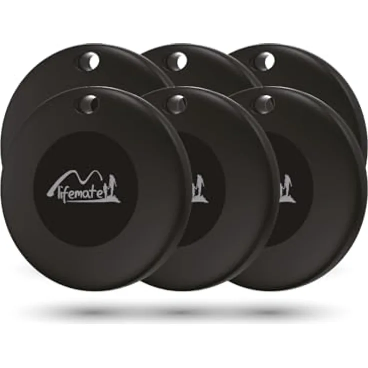 Lifemate Life Tag Duo 6-Pack, Bluetooth Tracker kompatibel mit Apple Find My und Google Find Hub, IP67 wasserdicht, CR2032 Akku, BLE 5.2