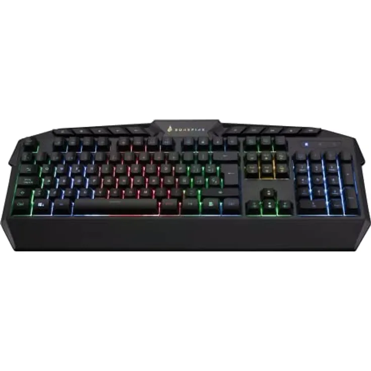 SureFire Kingpin Gaming Tastatur, Multimedia Keyboard mit RGB-Hintergrundbeleuchtung, 25 Anti-Ghosting-Tasten, USB, spanisches QWERTY-Layout