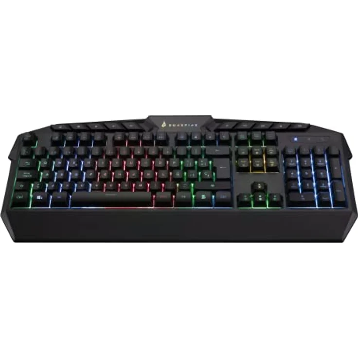 SureFire Kingpin Gaming Tastatur, Multimedia Keyboard mit RGB-Hintergrundbeleuchtung, 25 Anti-Ghosting-Tasten, USB, spanisches QWERTY-Layout – Bild 1