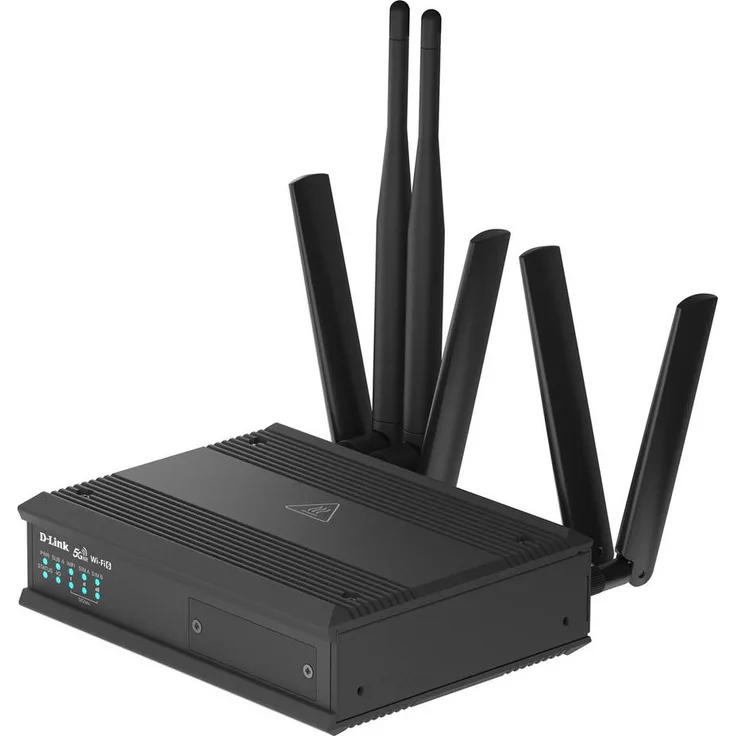 D-Link DTM-550-G 5G-Transit-Router mit Wi-Fi 6, 2 SIM-Steckplätzen und 4 Gigabit-Ethernet-Ports für den mobilen Einsatz