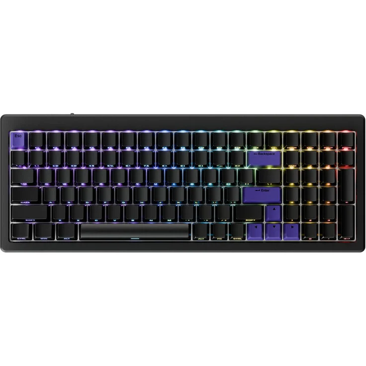 Ducky Cushion 98 Gaming-Tastatur, 96%, US-Layout (ANSI), Shush Green Switches, RGB-Beleuchtung - Matt schwarz