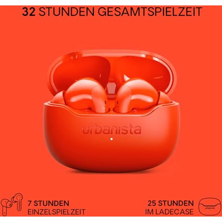 Urbanista Palermo, True Wireless Stereo Kopfhörer mit aktiver Geräuschunterdrückung, spritzwassergeschützt, Bluetooth, orange – Bild 6
