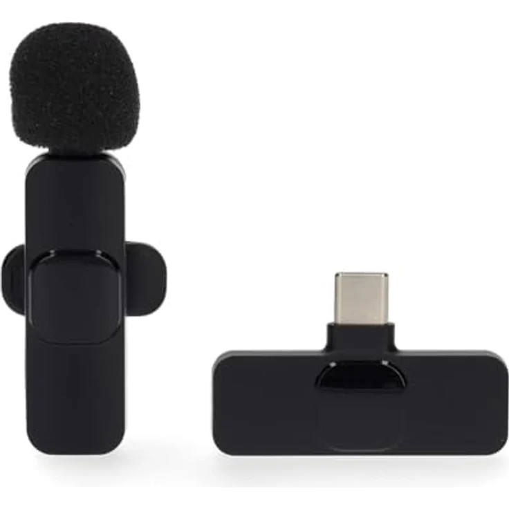 Nedis MICW110BK, kabelloses USB-C Lavaliermikrofon mit omnidirektionalem 360° HD-Mikrofon, 5 Stunden Betriebszeit, schwarz – Bild 2