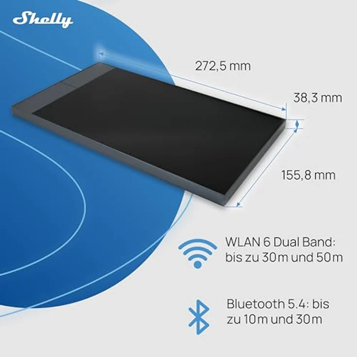 Shelly Wall Display XL, Smart Home Hub mit 10,1-Zoll Farbdisplay, anpassbaren Tasten und integrierten Lautsprechern, Silber – Bild 4