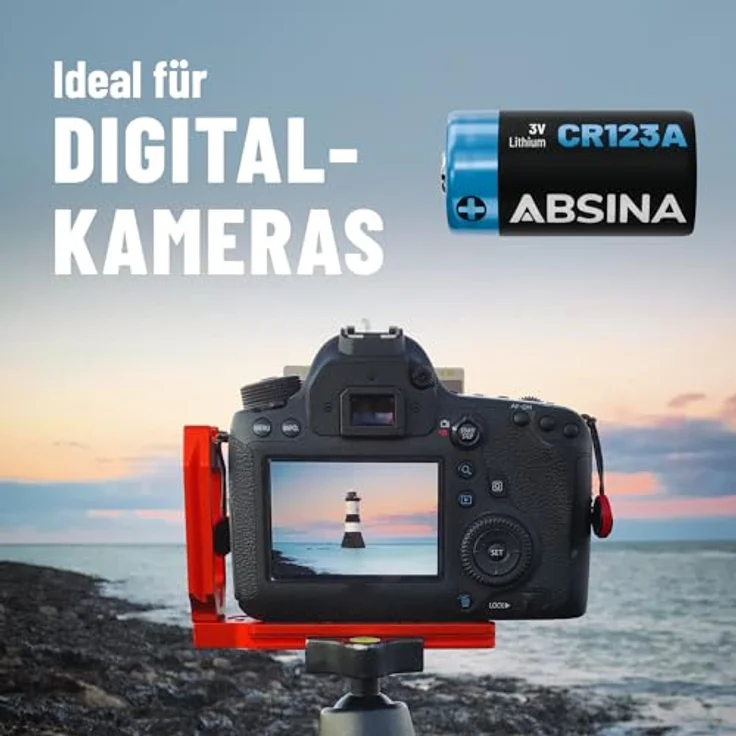 ABSINA CR123A 3V Lithium Batterie, 16er Pack, auslaufsicher, hohe Kapazität für Kamera und Fotoapparat – Bild 2