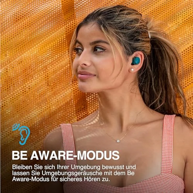 JLab Go Air Pop+ True Wireless Kopfhörer - Bluetooth 5.3, automatische Verbindung, 9 Stunden Akkulaufzeit, marineblau – Bild 4