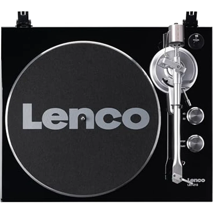 Lenco LBT-215BK - Plattenspieler mit Bluetooth® und einem Metall-Plattenteller, Tonarm und Gegengewicht - Piano Black – Bild 5