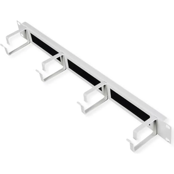 ROLINE 19-Zoll Rangierpanel 1 HE mit Bürstenleiste 44x60mm, grau, für optimales Kabelmanagement – Bild 1