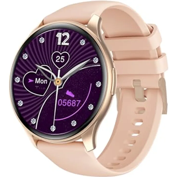 Trevi T-FIT 235A Smartwatch, 1,43 Zoll AMOLED Display, kabellose Anruffunktion, Training und Wellness Kontrolle, Schlafüberwachung, IP67, Gold
