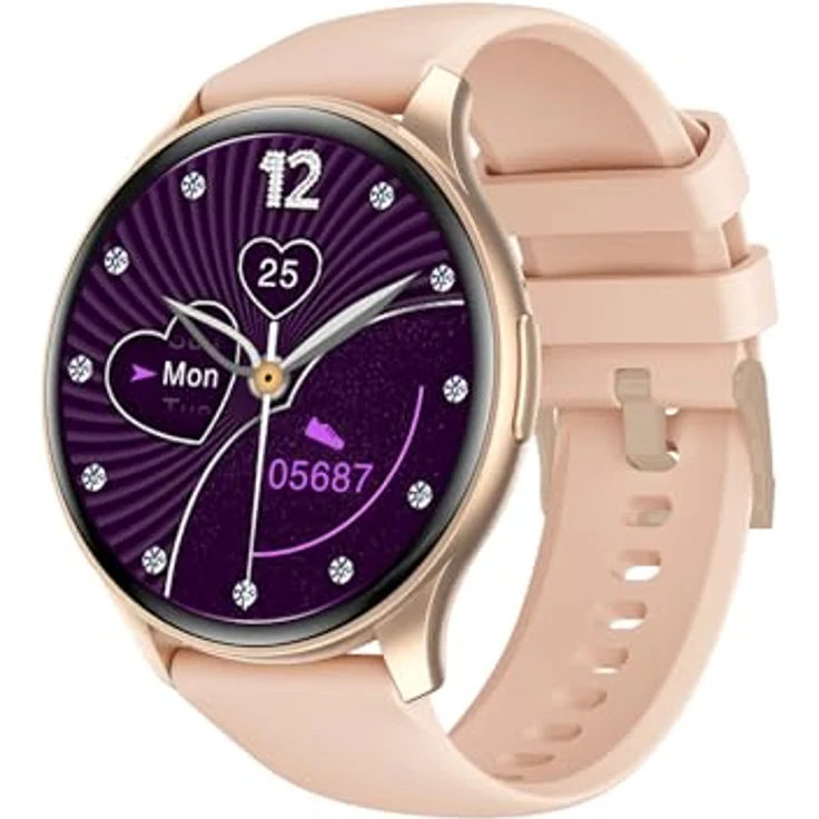 Trevi T-FIT 235A Smartwatch, 1,43 Zoll AMOLED Display, kabellose Anruffunktion, Training und Wellness Kontrolle, Schlafüberwachung, IP67, Gold – Bild 1