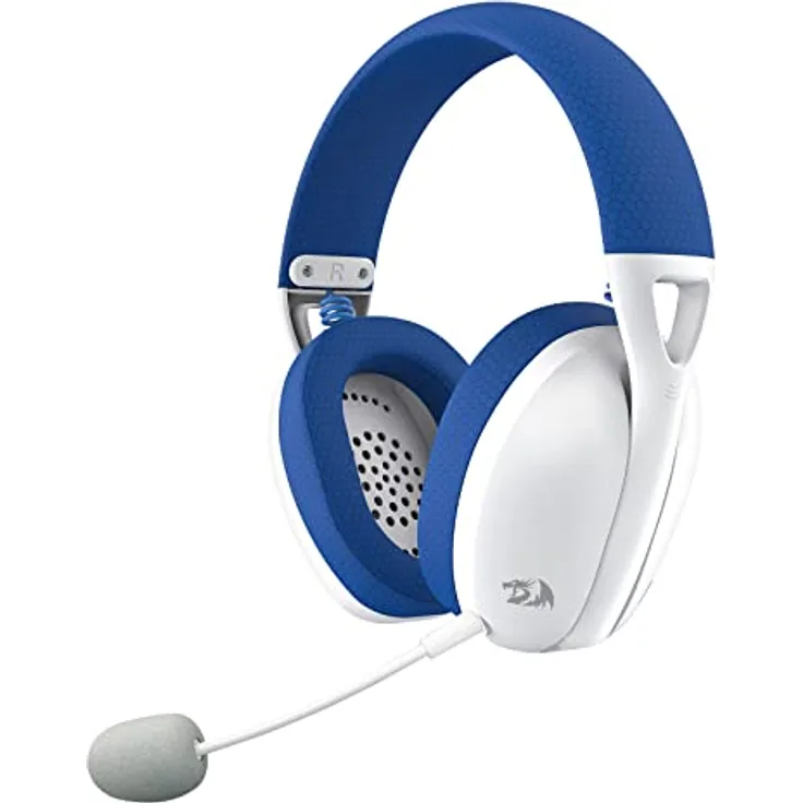 Redragon H848B, Wireless Bluetooth Gaming Kopfhörer in Blau, ultraleicht mit abnehmbarem Mikrofon, ideal für PC, Konsole und Handy