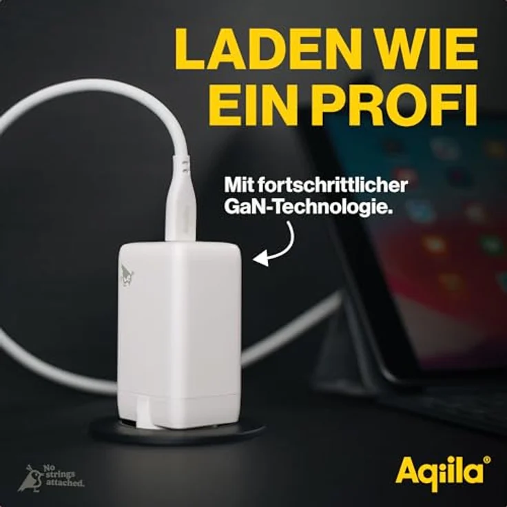 Aqiila USB-C Ladegerät 65W | Schnellladegerät GaN Technologie, PD, Quick Charge, 2X USB-C, 1x USB-A, Netzteil Ladestecker, kompaktes Design, 100-240V, plastikfrei verpackt | Chargebird W3 Weiß – Bild 3
