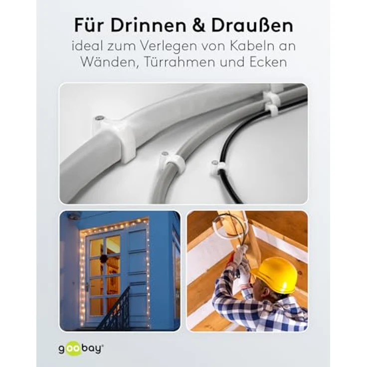 Goobay 17080 Kabelschelle für Kabel mit Kabeldurchmesser bis max. 8,0 mm weiß (100 Stück) - Preisvergleich – Bild 6