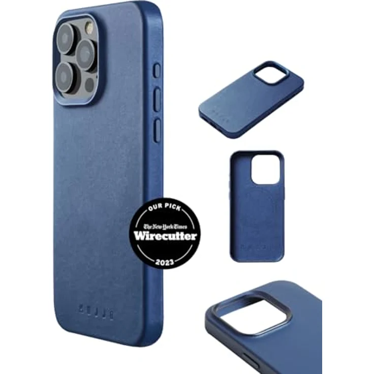 Mujjo Leather Case iPhone 16 Pro Max Blau - Premium Lederhülle mit MagSafe-Unterstützung – Bild 2