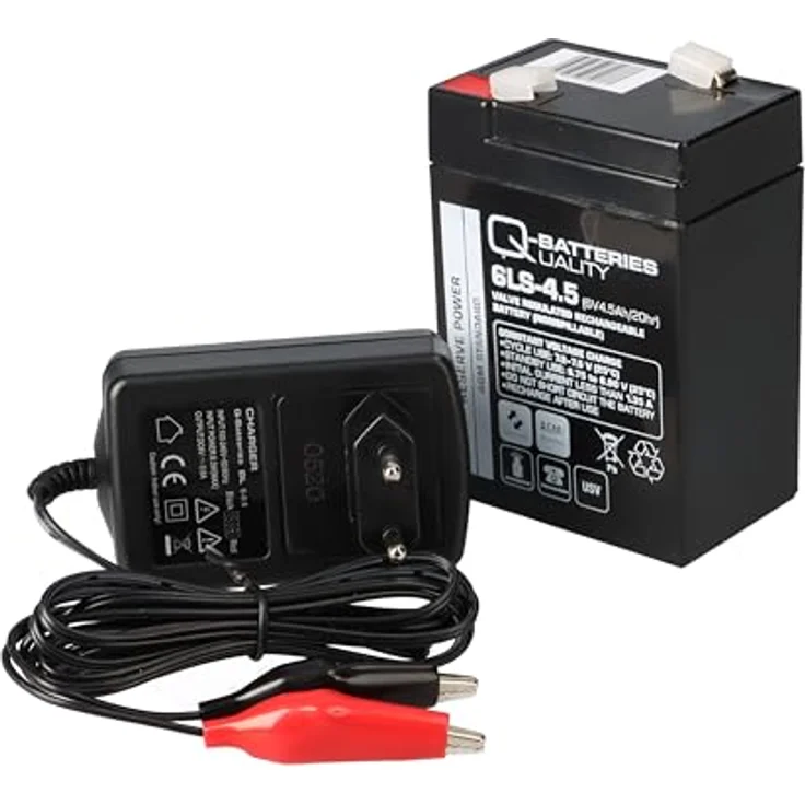 Akkuman.de Set - Bleiakku und Ladegerät - 6V 4,5Ah Q-Batteries Akku 0,6A Lader - Sicherheitstechnik, Brandmeldetechnik, Alarmtechnik – Bild 5