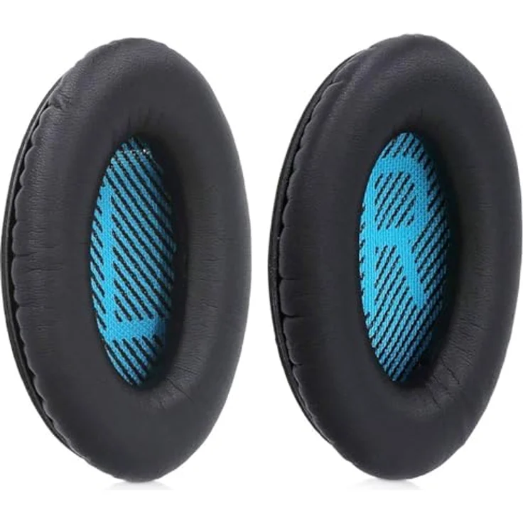 MMOBIEL Ohrpolster Ear Pads Ersatz kompatibel mit Bose QuietComfort QC2/ QC15/ QC25/ QC35/ AE2/ AE2i/ AE2 AE2-W (Blau/Schwarz) – Bild 2