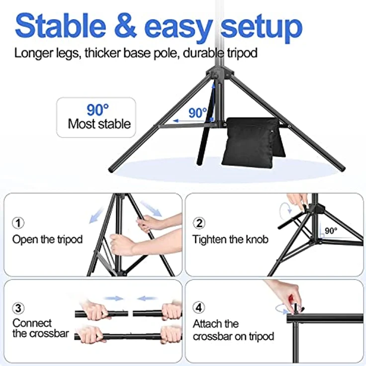 Emart Foto-Videostudio, 3 m, Verstellbarer Hintergrundständer mit Tragetasche - Preisvergleich – Bild 5