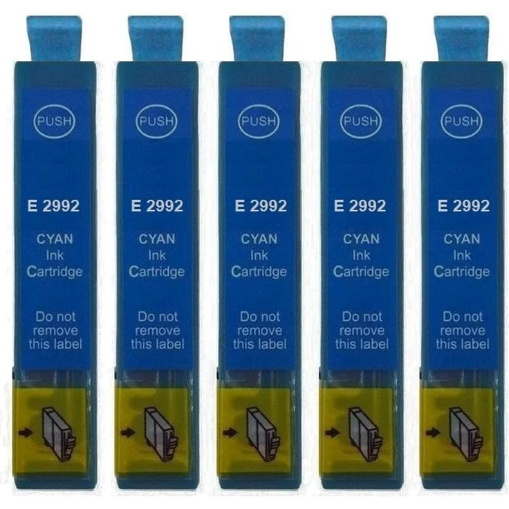 inkpro 5 x Druckerpatrone T29XL, kompatibel mit Epson 29XL Tintenpatrone, cyan, geeignet für Epson Expression Home XP-235 bis XP-455, 14 ml Füllmenge