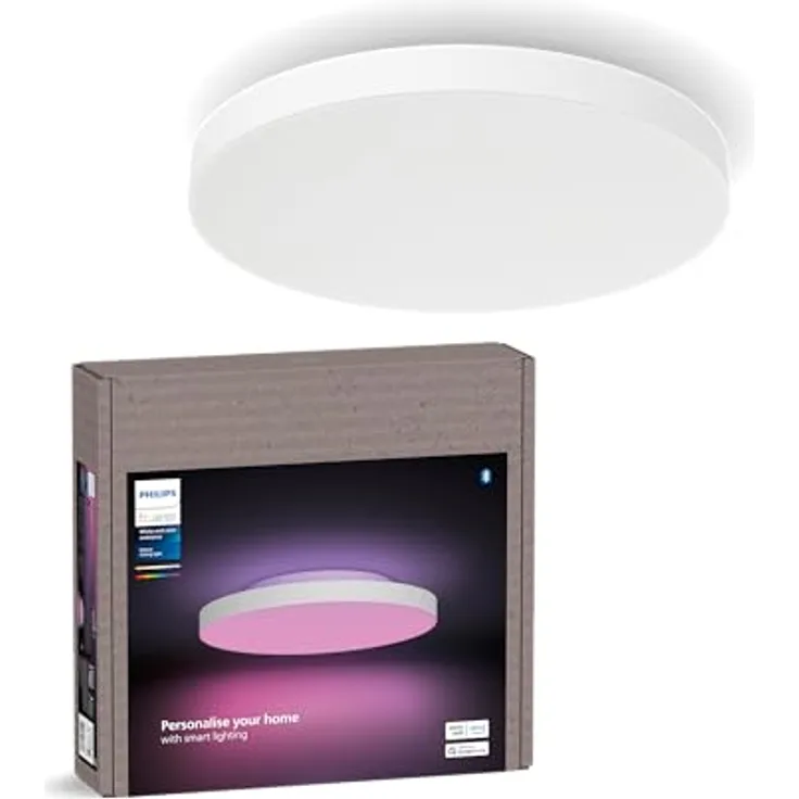 Philips Hue Datura smarte Panelleuchte (klein, rund 38,4 x 38,4 cm), weißes & farbiges Licht, Bluetooth kompatibel, Sprachsteuerung mit Alexa, Apple Home & Google Assistant