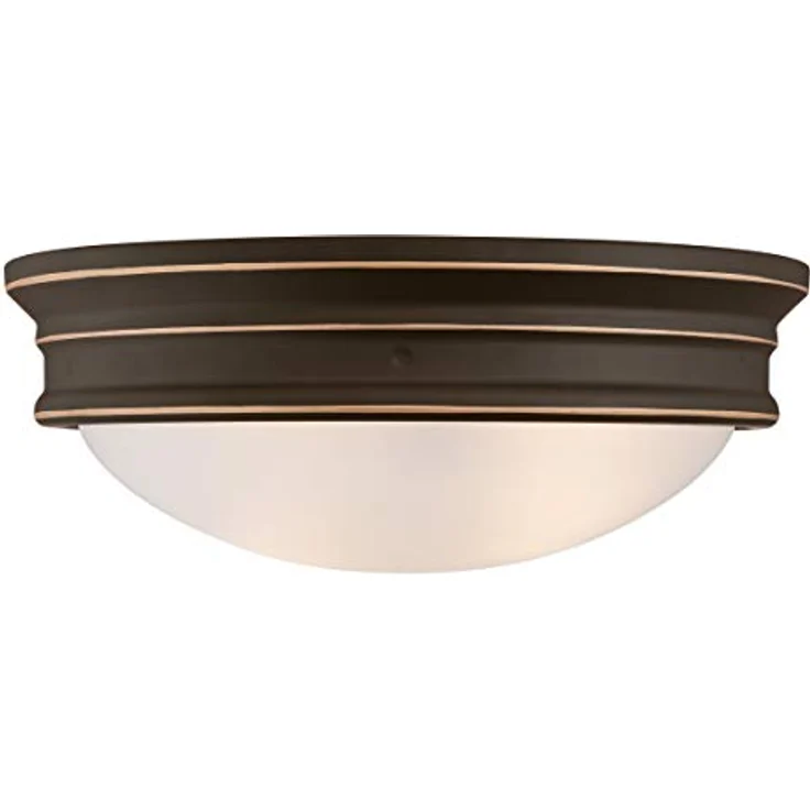Westinghouse Lighting Zweiflammige Deckenleuchte Sophia, 33 cm, geölte Bronze mit Opalmilchglas – Bild 3
