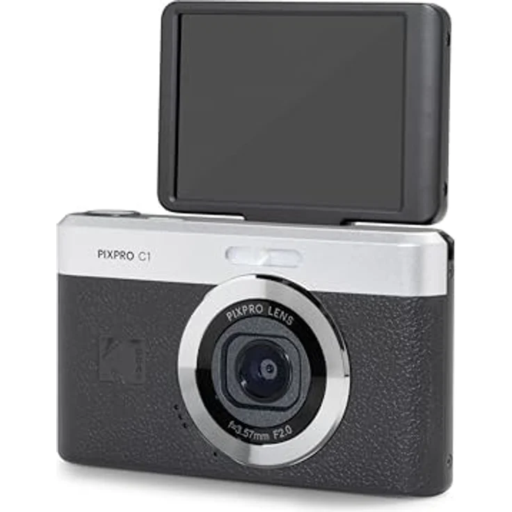 KODAK Pixpro C1, Digitalkamera mit 13 MP BSI CMOS, 4-fachem Zoom und 2,8 Zoll LCD-Display, LED-Blitz, integrierter Akku – Schwarz – Bild 2