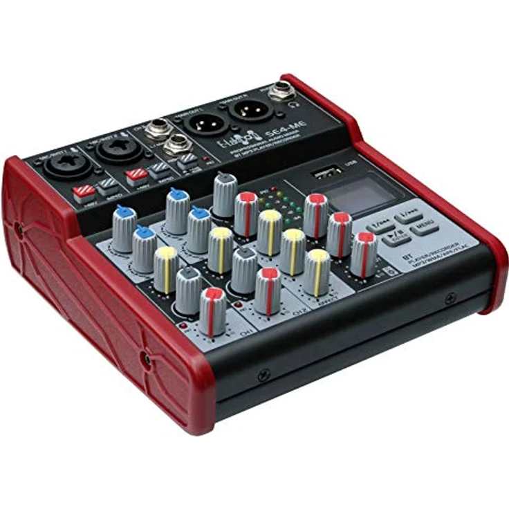 E-Lektron SE-4 Live Mischpult 2-Kanal Mixer + stereo USB/Bluetooth/Soundkarte, inkl. Phantom, Schwarz – Bild 5