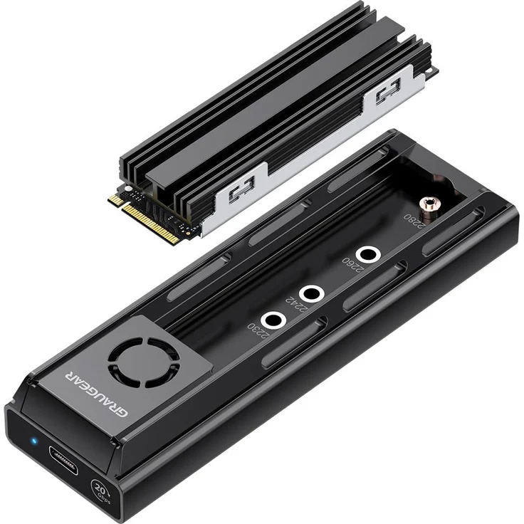 Graugear externe Docking M.2 NVMe/NGFF SSD mit Lüfter 20Gbit, SSD + Festplatte Zubehör – Bild 1
