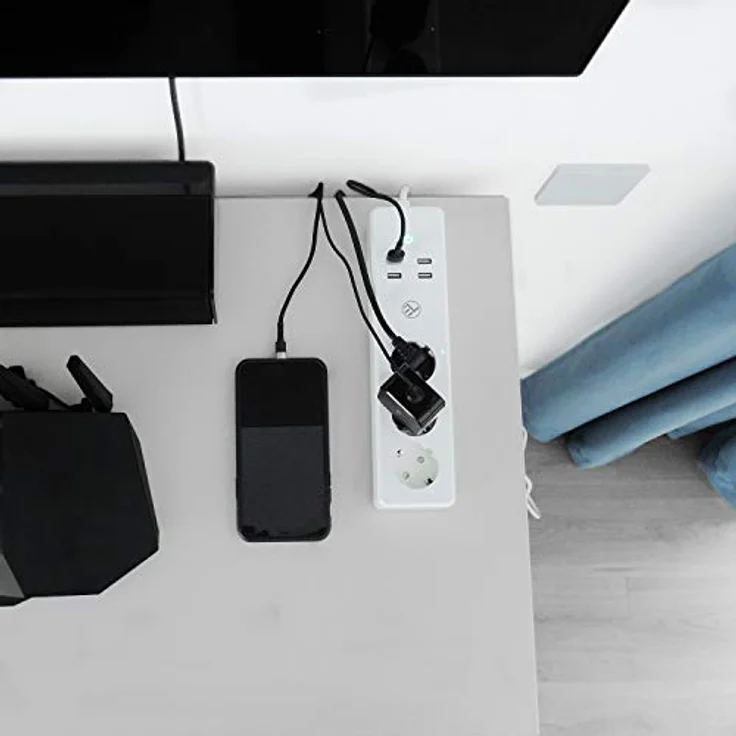Tellur WiFi Power Strip, 3 Outlets, 4*USB 4A, 2200W, 10A, 1.8m (3 x, 1.80 m)  – Bild 8