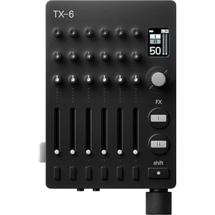 Teenage Engineering TX-6, tragbares Mischpult in Schwarz mit vielseitigen Funktionen