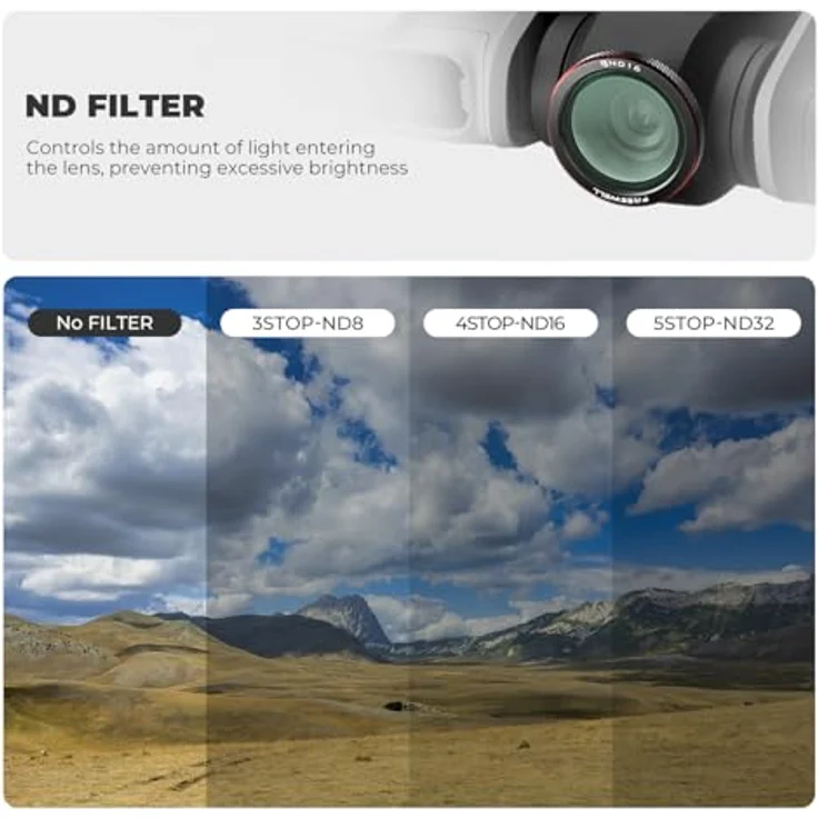 Freewell Magnetfilter für DJI Neo 2, 9er-Pack mit ND8, ND16, ND32, ND/PL, CPL, UV, Black Glow Mist, magnetische Befestigung und Blendreduzierung – Bild 3