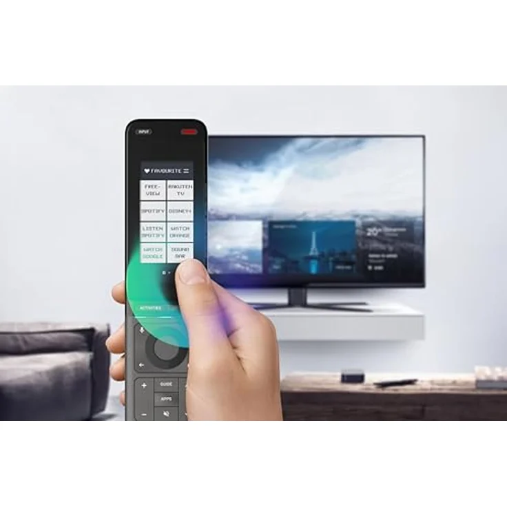 One for All URC7985 Smart Control Pro, Universalfernbedienung mit E-Ink-Touchscreen, App-Steuerung, Sprachsteuerung, Hintergrundbeleuchtung, anthrazit schwarz – Bild 3