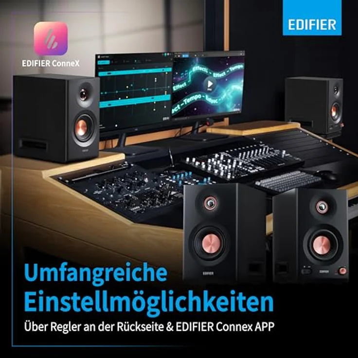 Edifier MR5 Black, Aktiver 3-Wege Studiomonitor mit 110 W RMS, Bluetooth 6.0 und vielseitigen Anschlussmöglichkeiten – Bild 8