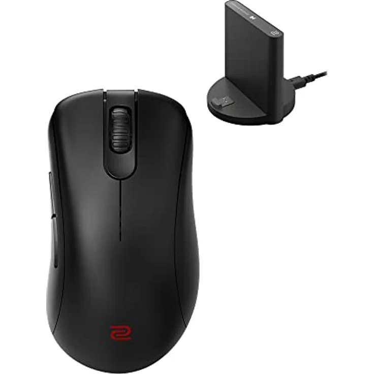 BenQ - Zowie EC2-CW Drahtlose, ergonomische Gaming-Maus für Esports | Verbesserter Empfänger | Mausrad mit 24 Stufen | Ohne Treiber | Mattschwarze Beschichtung | Mittlere Größe – Bild 1