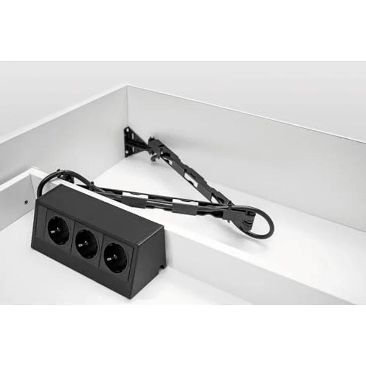 Evoline R-Dock 3er Steckdose für Schublade, schwarz 230V mit Evoline Wing Kabelführung – Bild 2