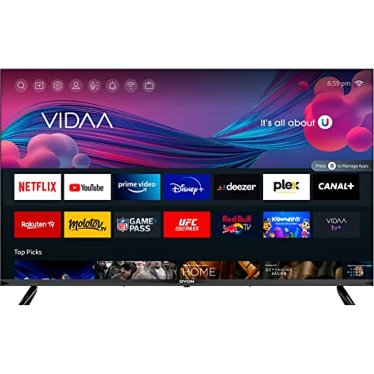 DYON Smart 43 VX 108 cm (43 Zoll) Fernseher (Full-HD Smart TV, HD Triple Tuner (DVB-C/-S2/-T2), App Store, Prime Video, Netflix, YouTube, DAZN, Disney+) [Mod. 2022] – Bild 2