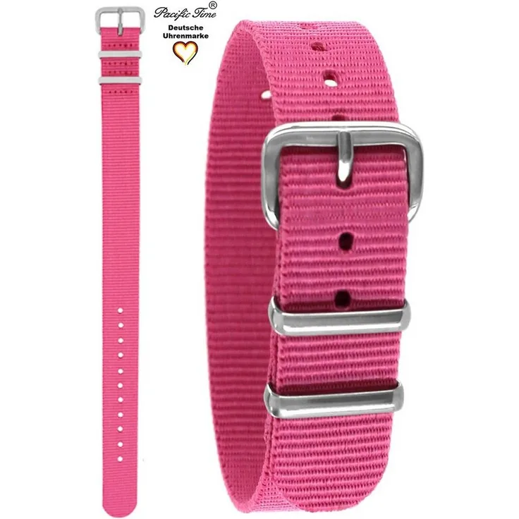 Pacific Time Uhrenarmband Wechselarmband Textil Nylon 16mm, Gratis Versand - Einfacher und werkzeugloser Austausch, passend für Kinderuhren mit verschiedenen Motiven