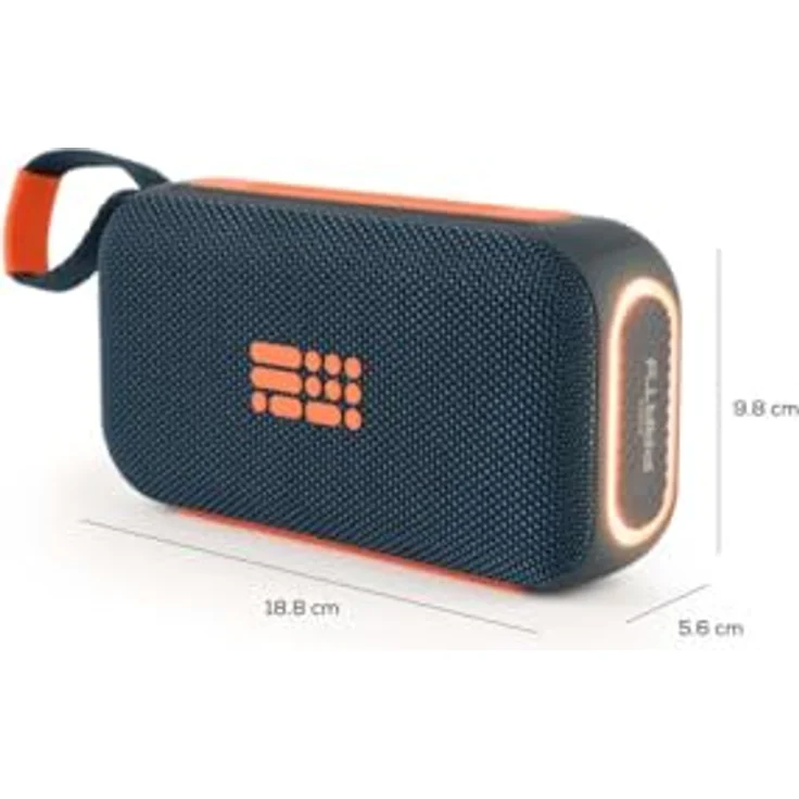 Bigben Party Sport, Wireless Speaker mit 30 W Leistung, Bluetooth 5.3, Beleuchtungseffekten, USB-C, blau-orange – Bild 3