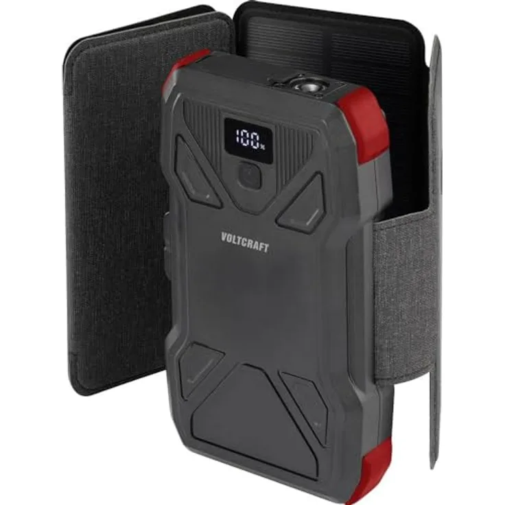 Voltcraft VC-SPB-20.000 VC-14456835 Solar-Powerbank Ladestrom Solarzelle 3A 20000 mAh, Rot, Schwarz