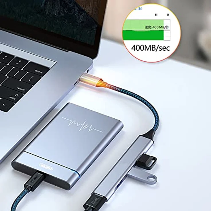 Hub USB C 3.0 auf USB Adapter mehrfachstecker 4 Port Datenhub USB Hub Docking Station mit 1*USB 3.0 und 3*USB 2.0, Hub USB für MacBook, Flash Drives,Notebook PC,Mobile HDD und mehr Typc C Geräten – Bild 4