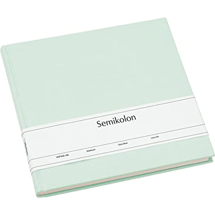 Semikolon 361780 Gästebuch – 25 x 23 cm – mit 180 blanko Seiten zum Selbstgestalten, Lesezeichen – moss pastell-grün – Bild 1