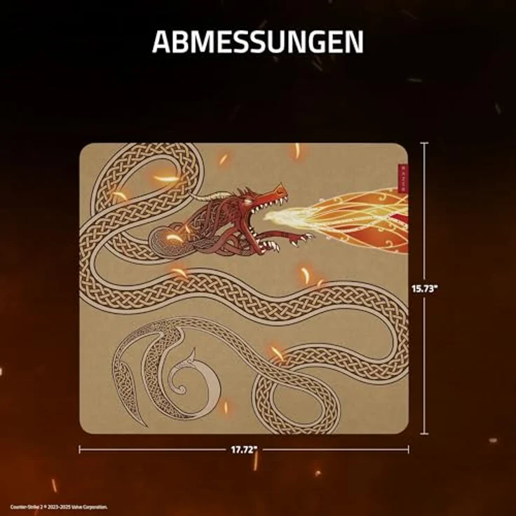 Razer Gigantus V2 L Counter-Strike 2 Dragon Lore, Weiches Gaming-Mauspad mit strukturiertem Mikrogewebe, 450 x 400 x 3 mm, rutschfeste Gummibeschichtung – Bild 5